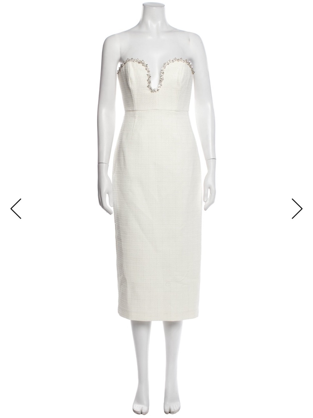 Milly Emelia Midi Dress - Jeweled Sweetheart Neckline